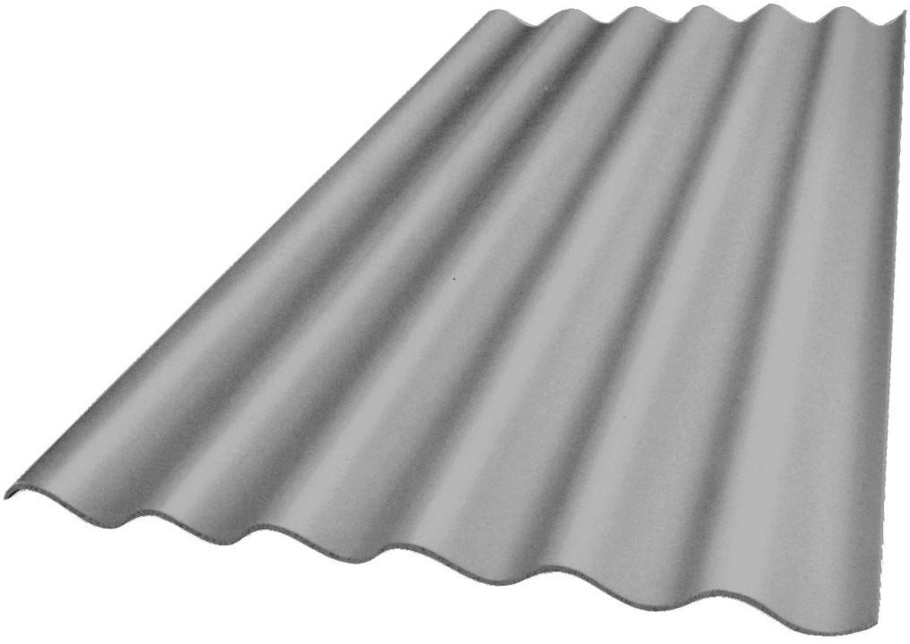 Les produits LaMaison Charpente et couverture Plaque fibre ciment Plakfort renforcee 5 ondes gris naturel