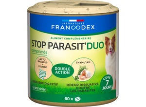 Complément alimentaire chien Stop parasit' duo 60 comprimés