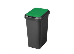 Poubelle recyclage touch and lift 25l noir couvercle vert