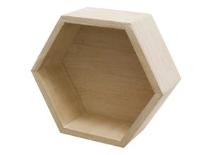 Étagère hexagonal en bois 27x27x12 cm