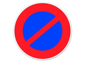 Disque de signalisation""stationnement interdit""pvc adhésif