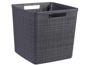 Panière jute cube 17l - plastique recyclé