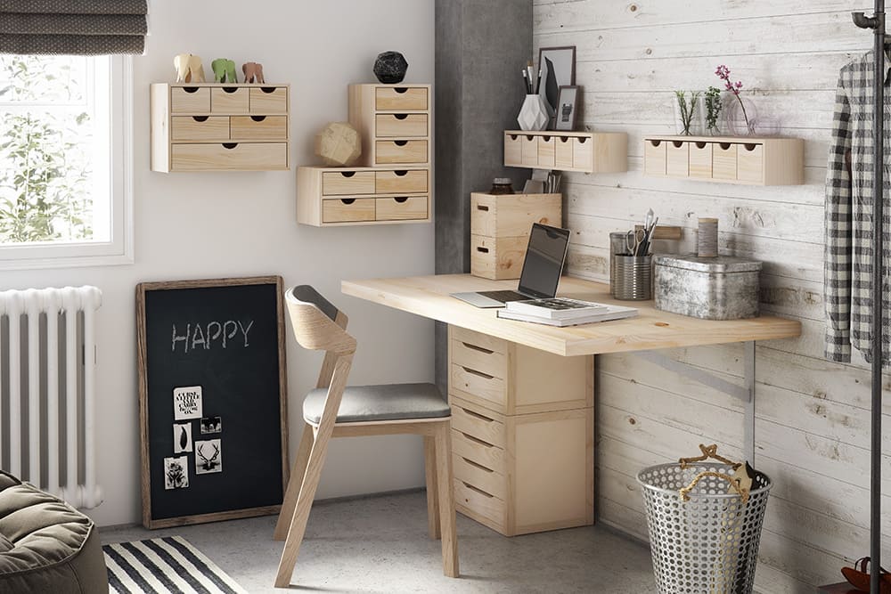 Bureau avec tréteaux pour un bureau sur-mesure et design